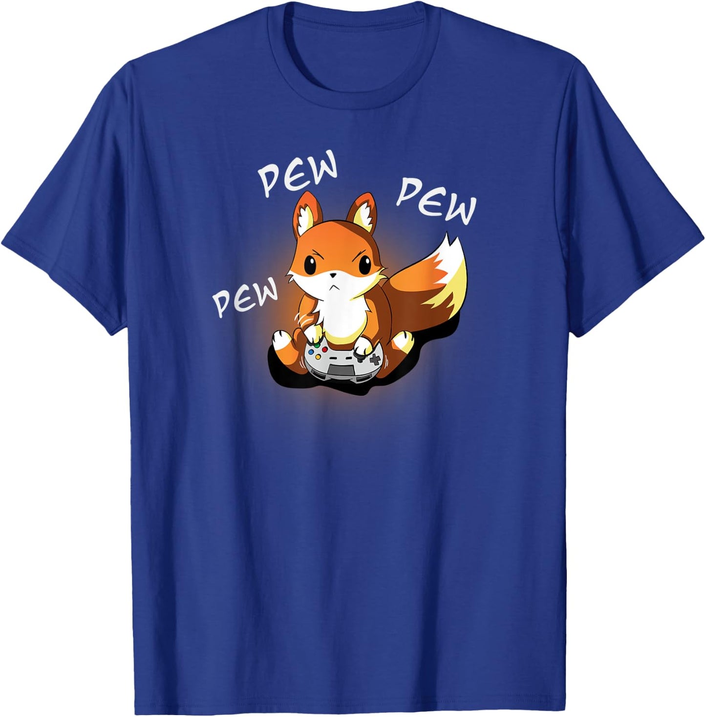Angry Gamer Fox, Kawaii Funny Cute Gaming Design T-Shirt - T-Shirt | Royal