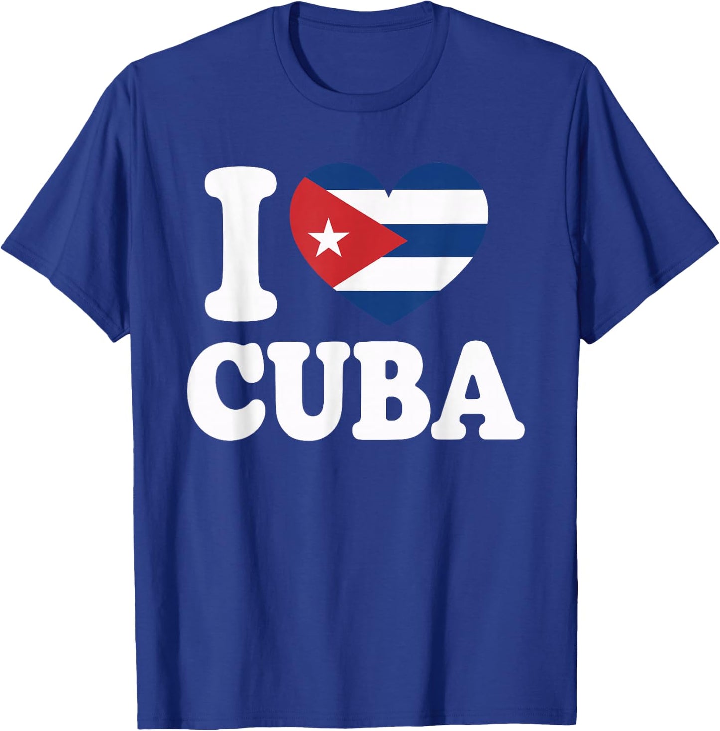 I Love Cuba Cuban Flag Heart T-Shirt - T-Shirt | Royal