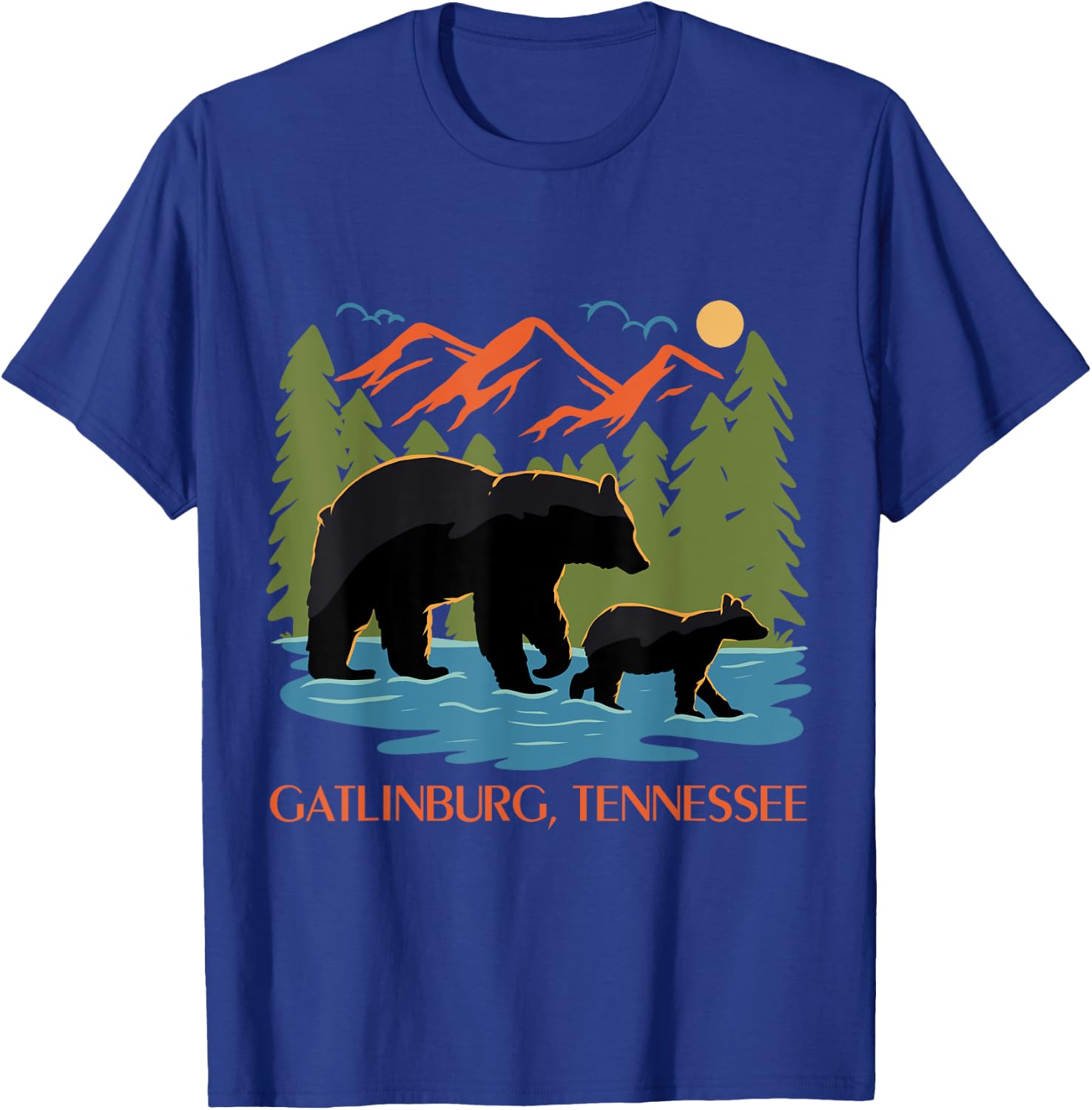 Vintage Gatlinburg Tennessee Smoky Mountains National Park T-Shirt - T-Shirt | Royal