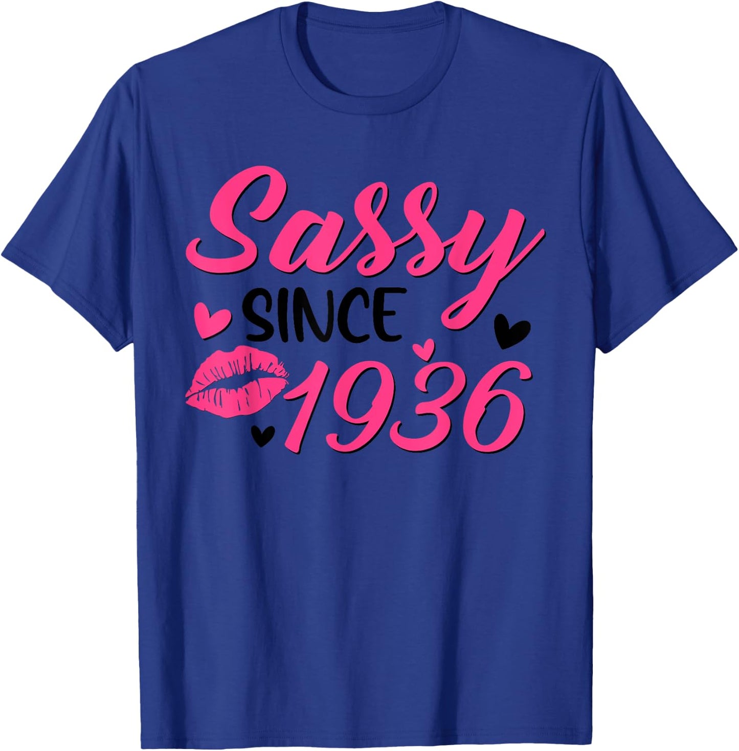 Sassy Since 1936 89th Birthday Women Party 89 Year Old T-Shirt - T-Shirt | Royal