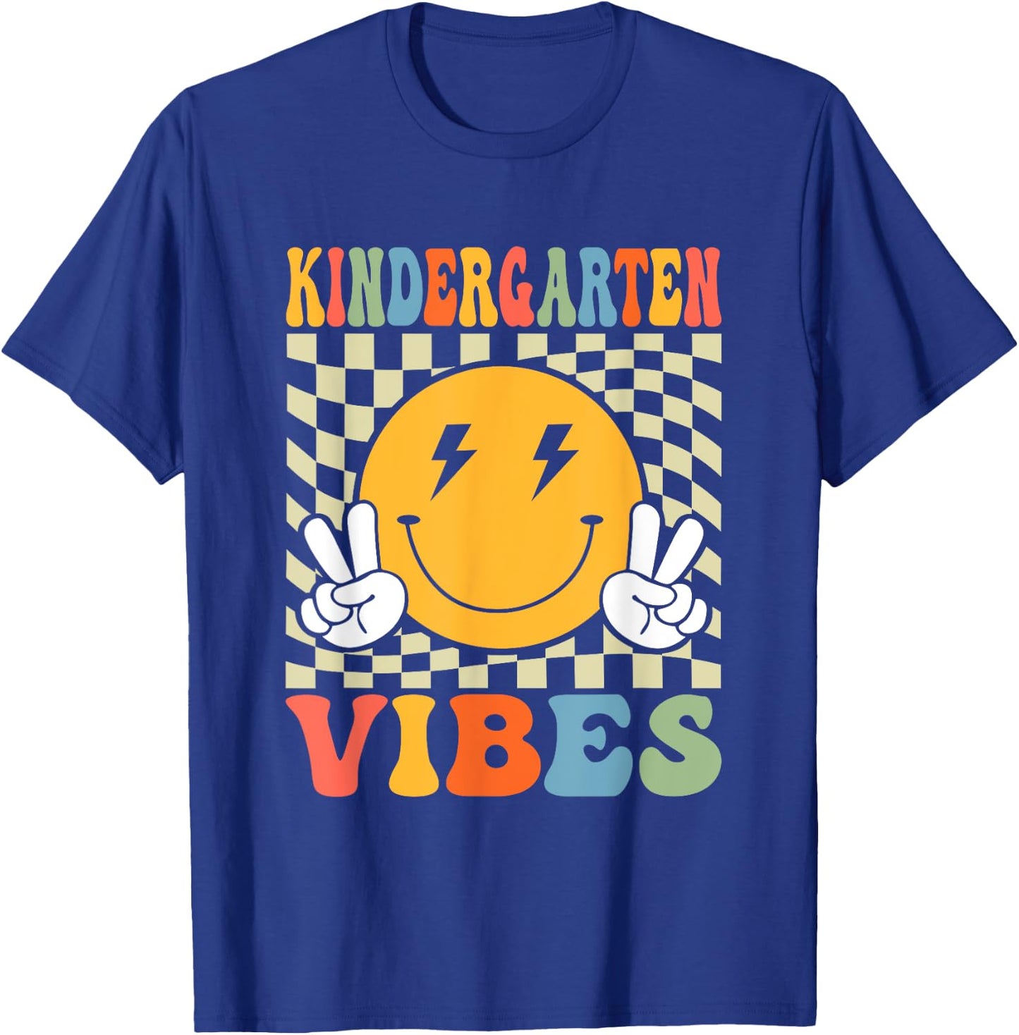 First Day Kindergarten Vibes Back To School Teacher Boy Girl T-Shirt - T-Shirt | Royal