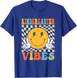 First Day Kindergarten Vibes Back To School Teacher Boy Girl T-Shirt - T-Shirt | Royal