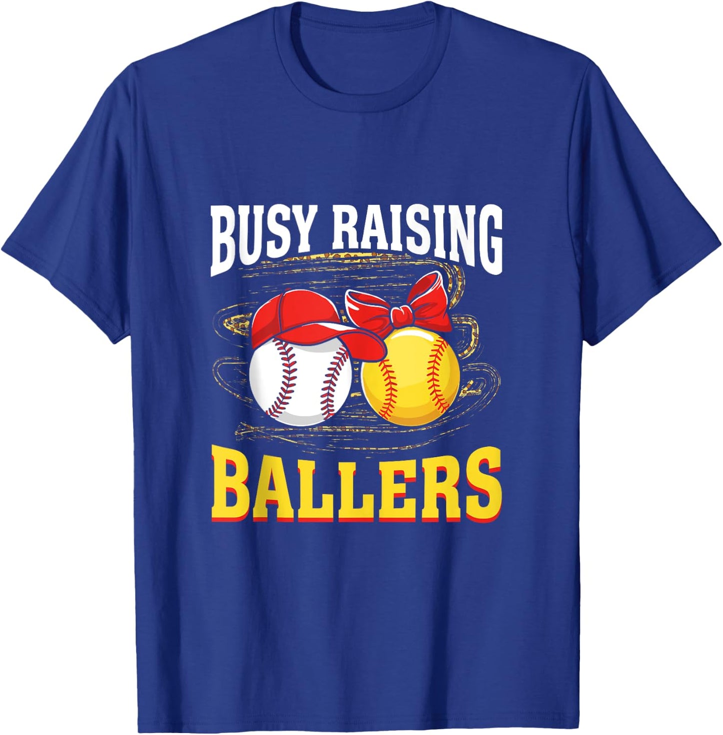 Busy Raising Ballers baseball softball mom leopard women T-Shirt - T-Shirt | Royal