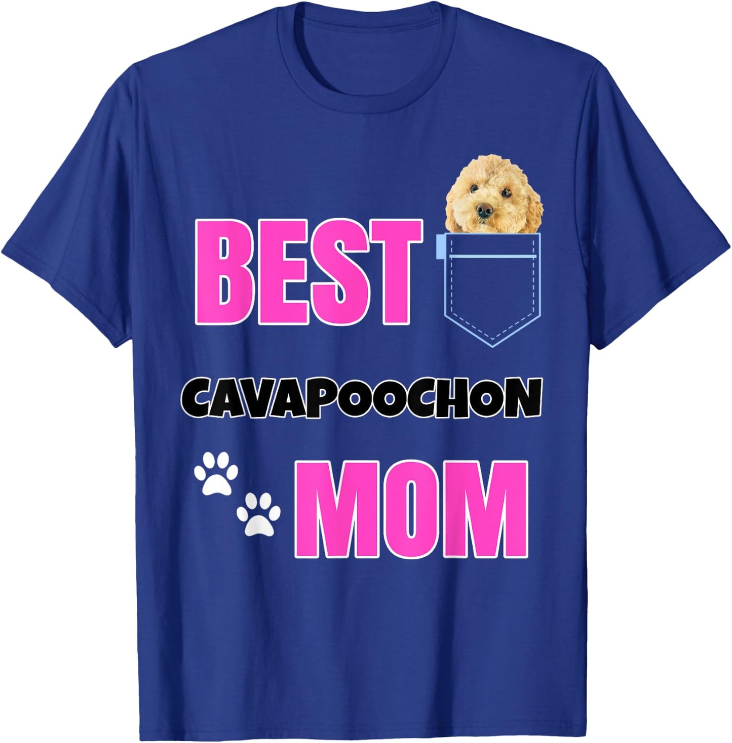 Cavapoochon in pocket Puppy Dog Lover cute Best Poodle Mom Men Women T-Shirt - T-Shirt | Royal