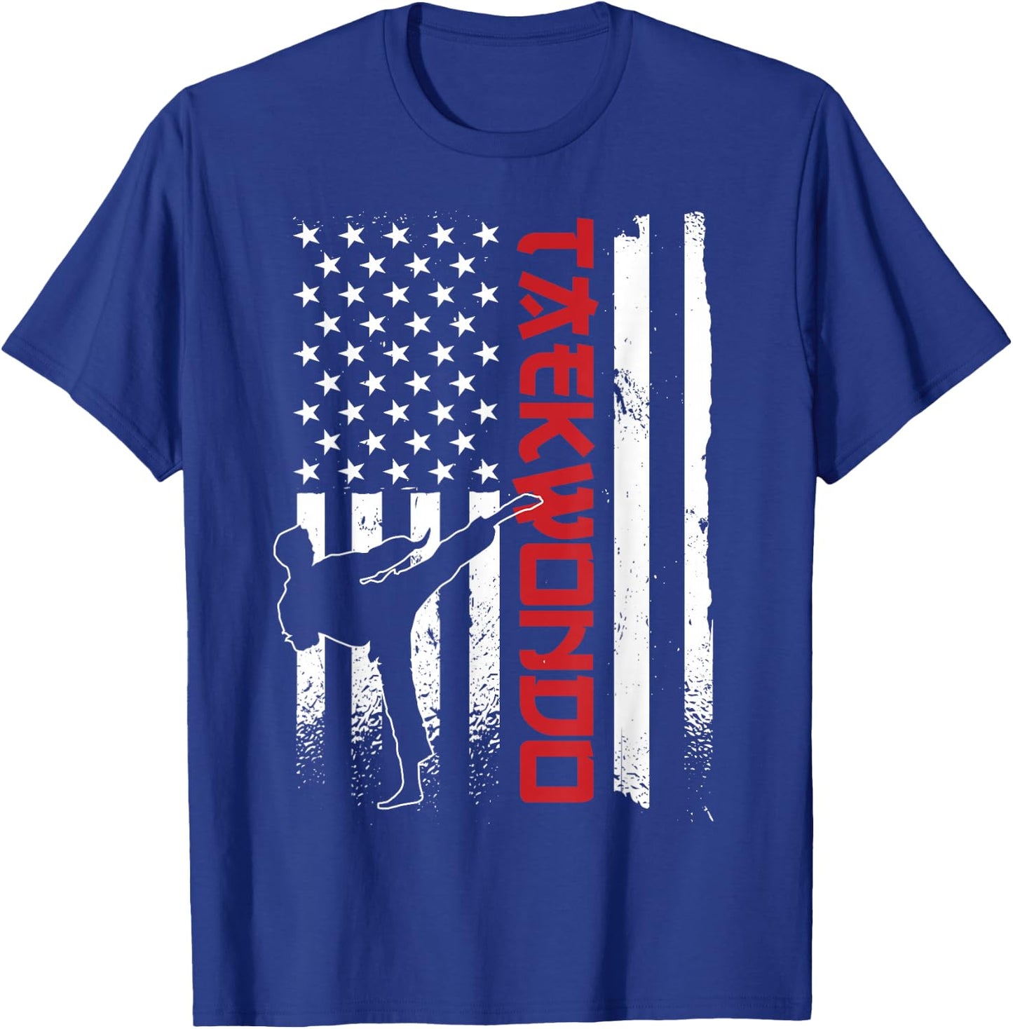 Taekwondo American Flag Taekwondo Fighter US Flag T-Shirt - T-Shirt | Royal