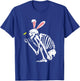 Skeleton Bunny Ears Easter Egg Hunting Bones Spring T-Shirt - T-Shirt | Royal