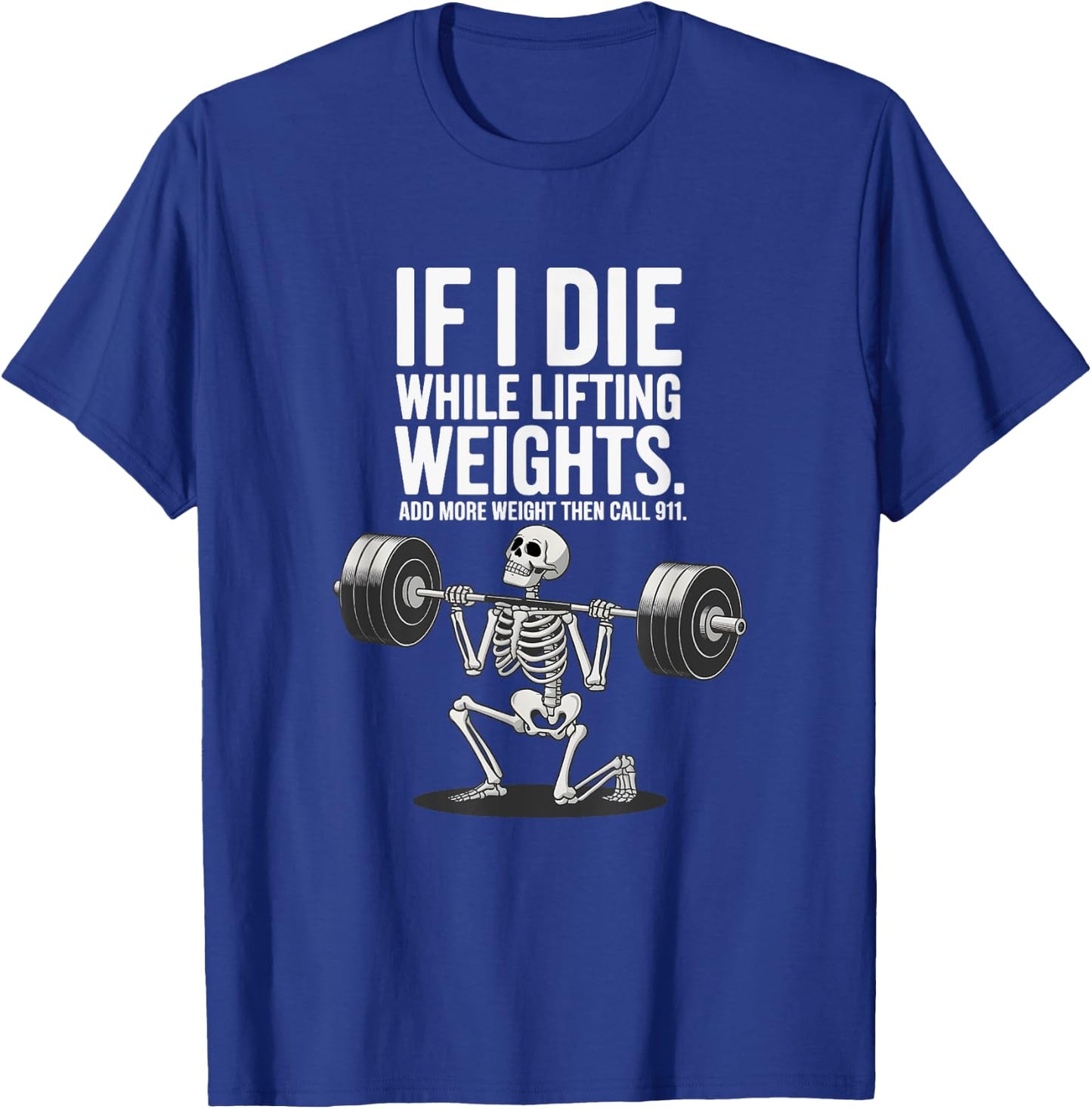 Hardcore Gym Lifter Apparel -Adults Black Small Modern Humorous Gym Skeleton Workout Fitness T-Shirt - T-Shirt | Royal