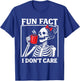 Fun Fact I Don't Care Skeleton Girl Coffee Red Bow T-Shirt - T-Shirt | Royal