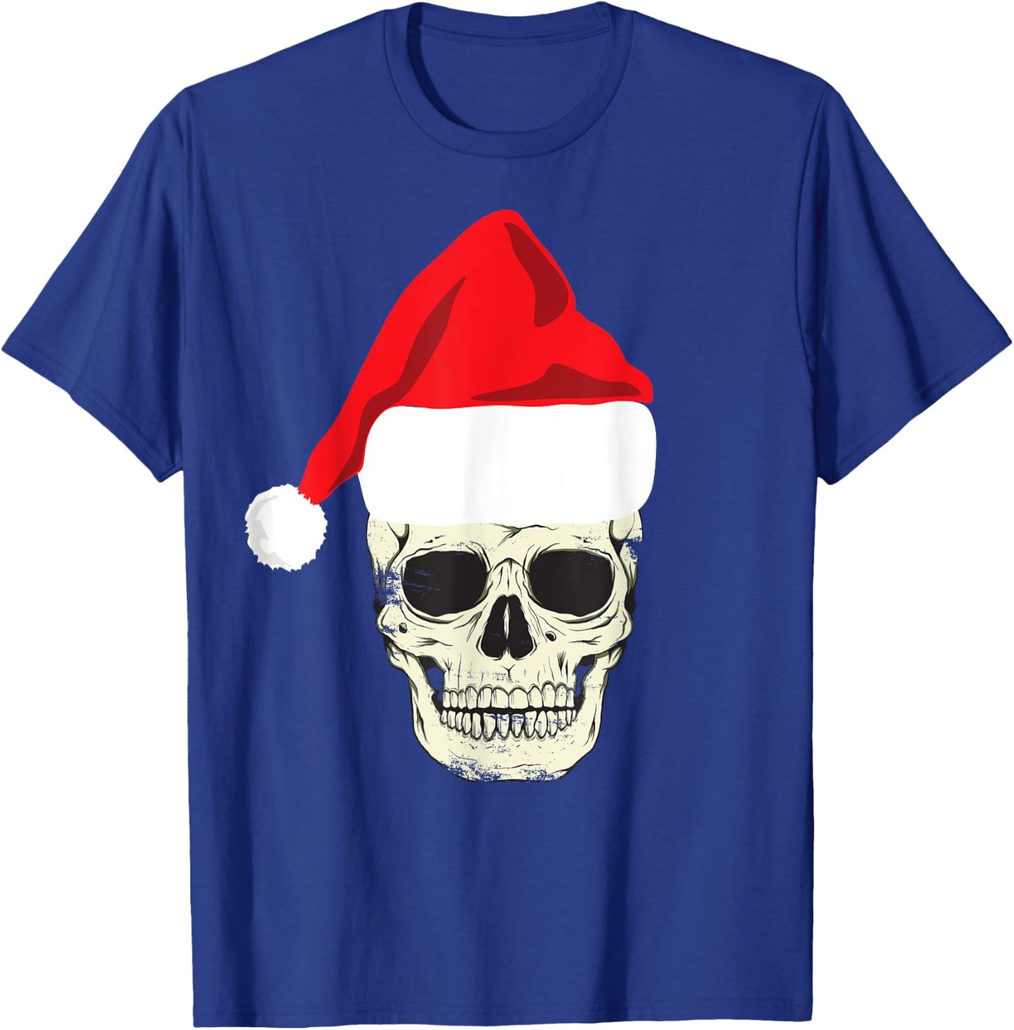 Skull In Santa Hat Christmas Skeleton Christmas T-Shirt - T-Shirt | Royal