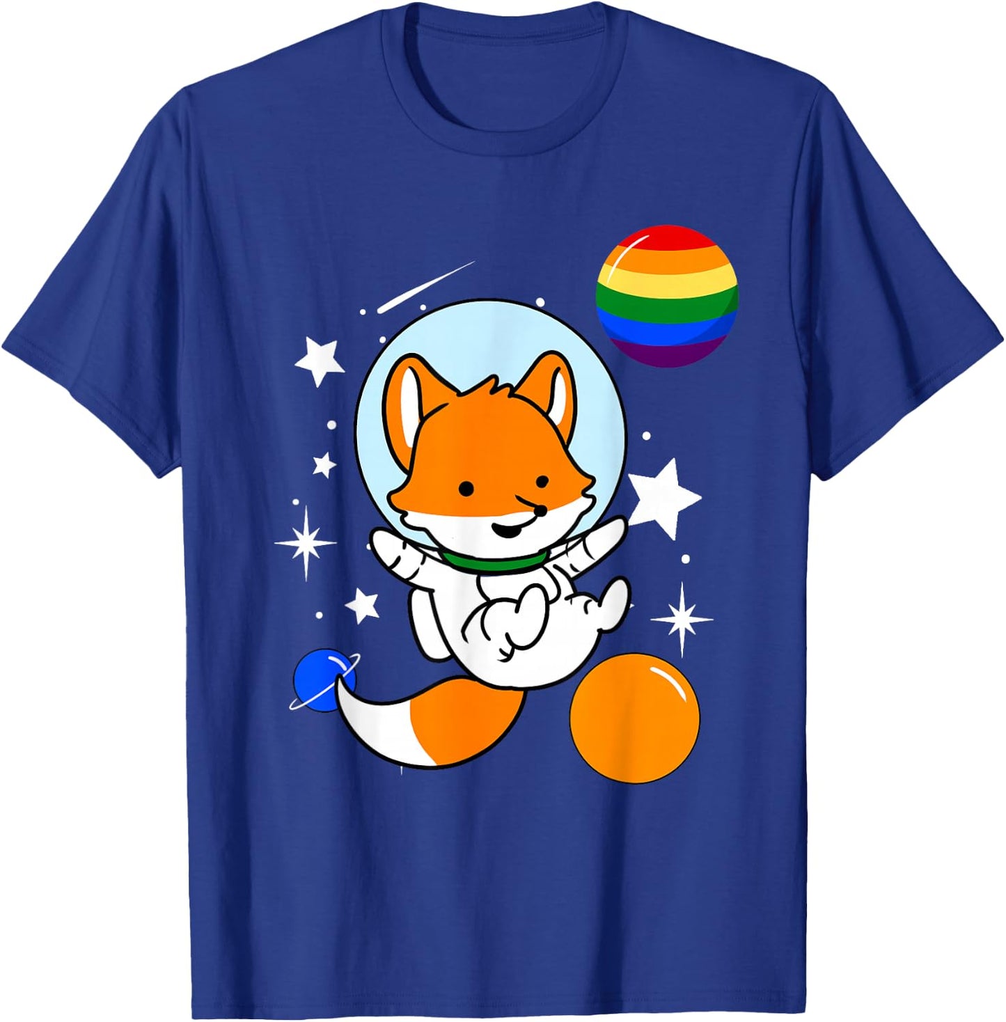 Fox Astronaut Gay Pride T-Shirt - T-Shirt | Royal