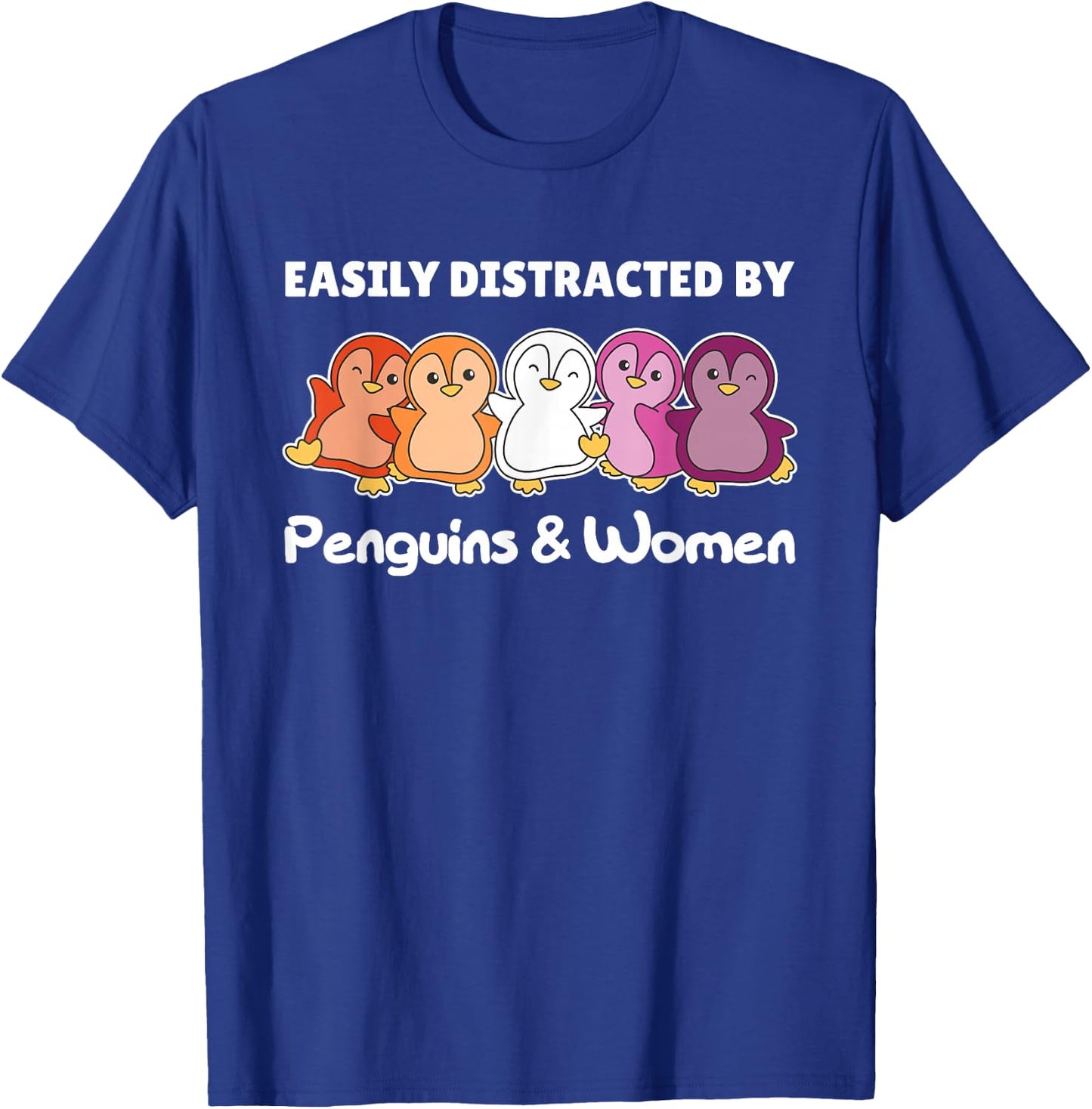 Lesbian Flag Pride Month Lgbtq Lesbian Penguin T-Shirt - T-Shirt | Royal