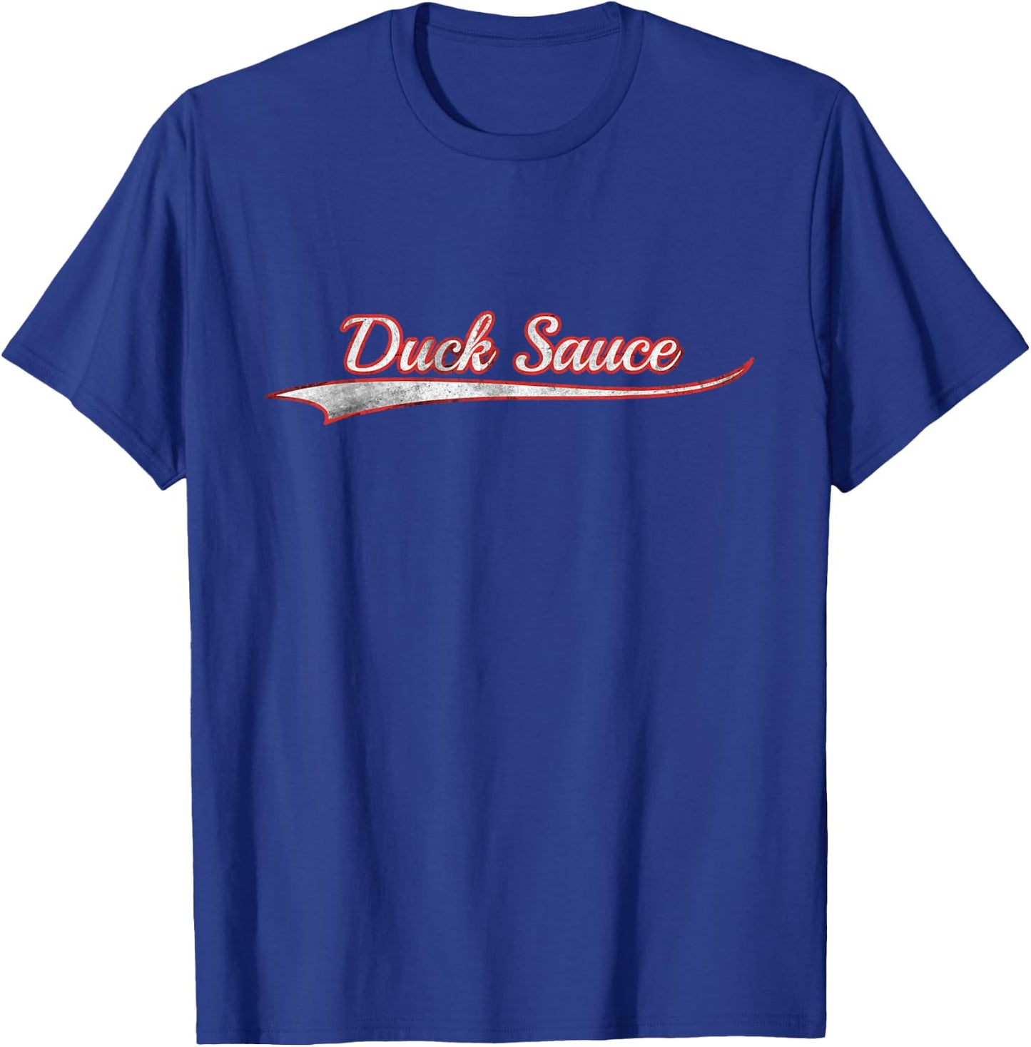 Duck Sauce Vintage Varsity Distressed Throwback Style T-Shirt - T-Shirt | Royal