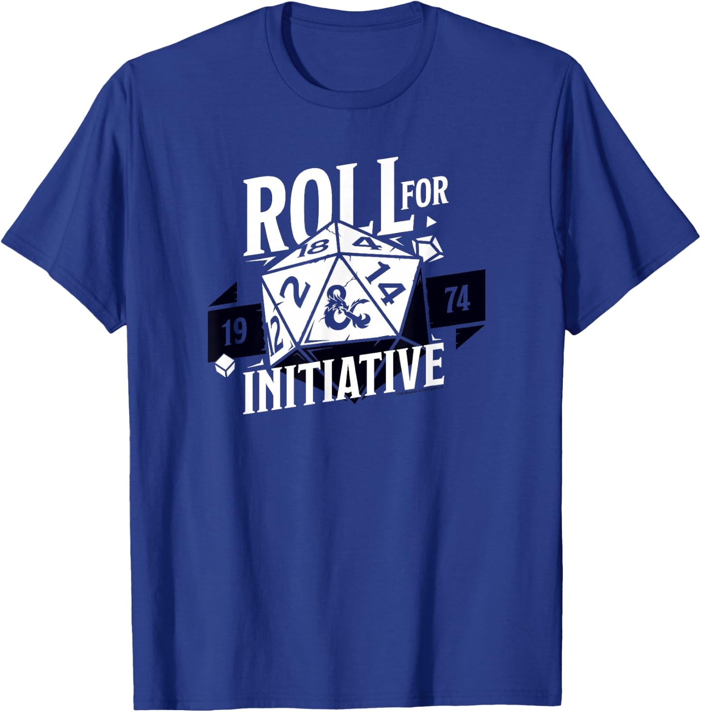 Dungeons & Dragons Roll For Initiative 1974 Text Logo T-Shirt - T-Shirt | Royal