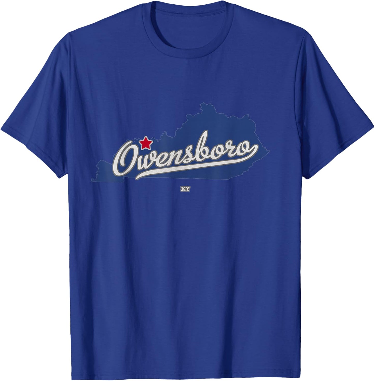 Owensboro Kentucky KY Map T-Shirt - T-Shirt | Royal