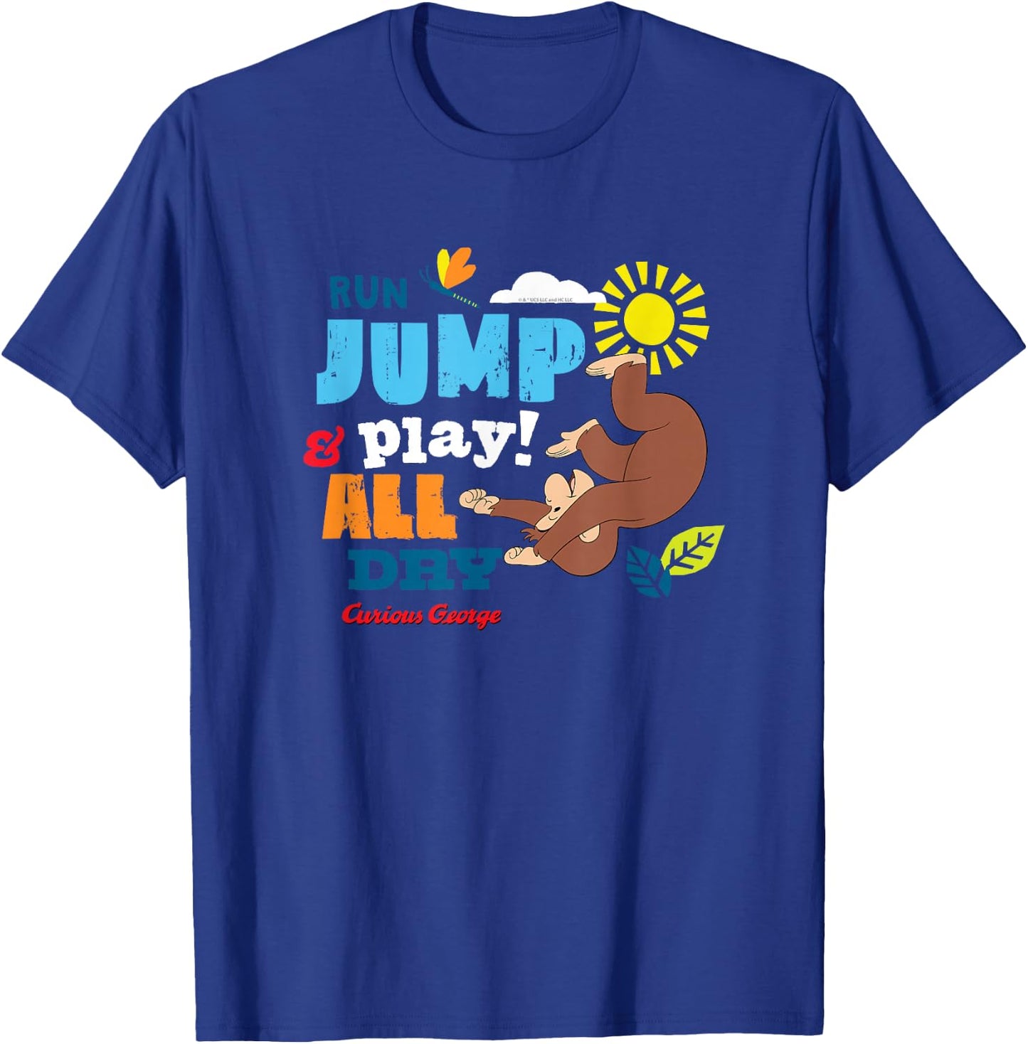 Curious George Run Jump & Play All Day T-Shirt - T-Shirt | Royal