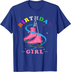 Figure Skating or Ice Skating or Birthday Girls Ice skating T-Shirt - T-Shirt | Royal