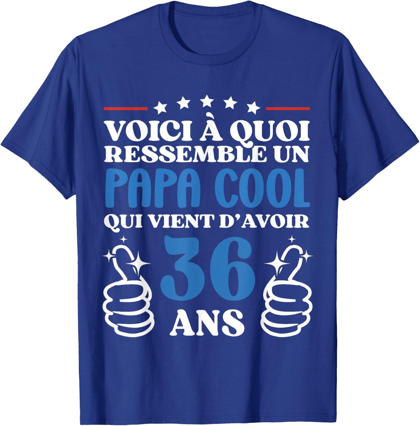 36 Years Funny Birthday Dad Cool Gift, Black, S T-Shirt - T-Shirt | Royal