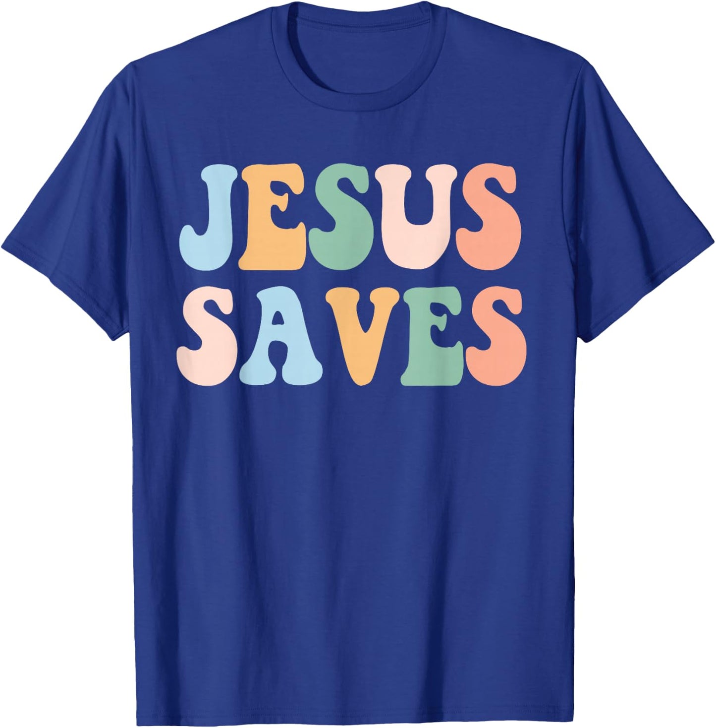 Jesus Saves Christian Retro Vintage T-Shirt - T-Shirt | Royal