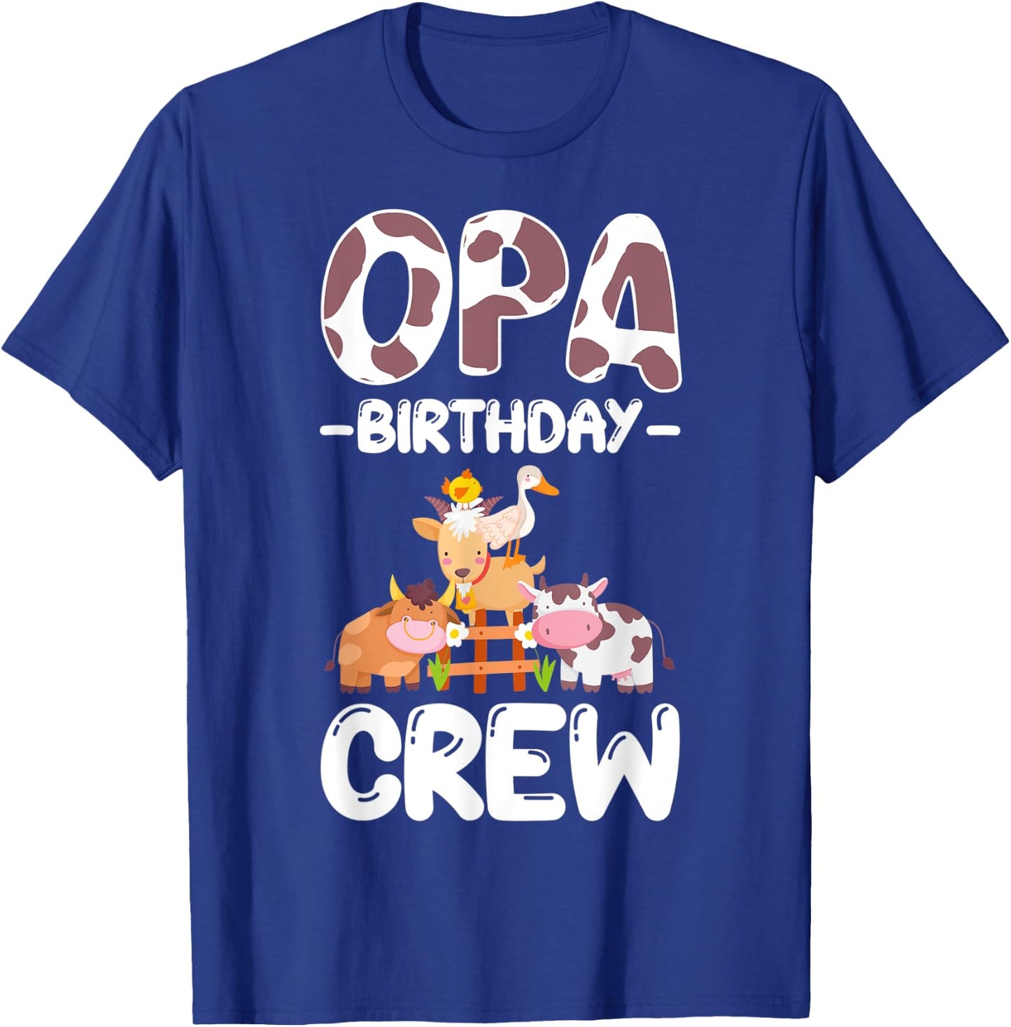 Opa Birthday Crew Farm Animal Family Bday Party T-Shirt - T-Shirt | Royal