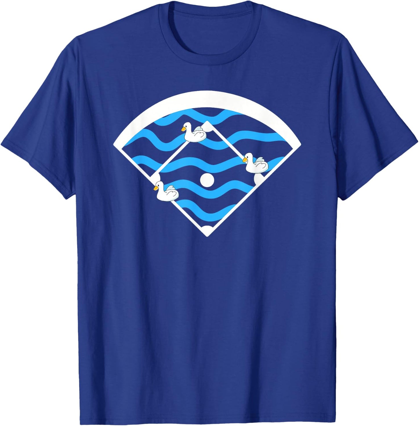 Funny Baseball Ducks On The Pond Base Ball T-Shirt - T-Shirt | Royal