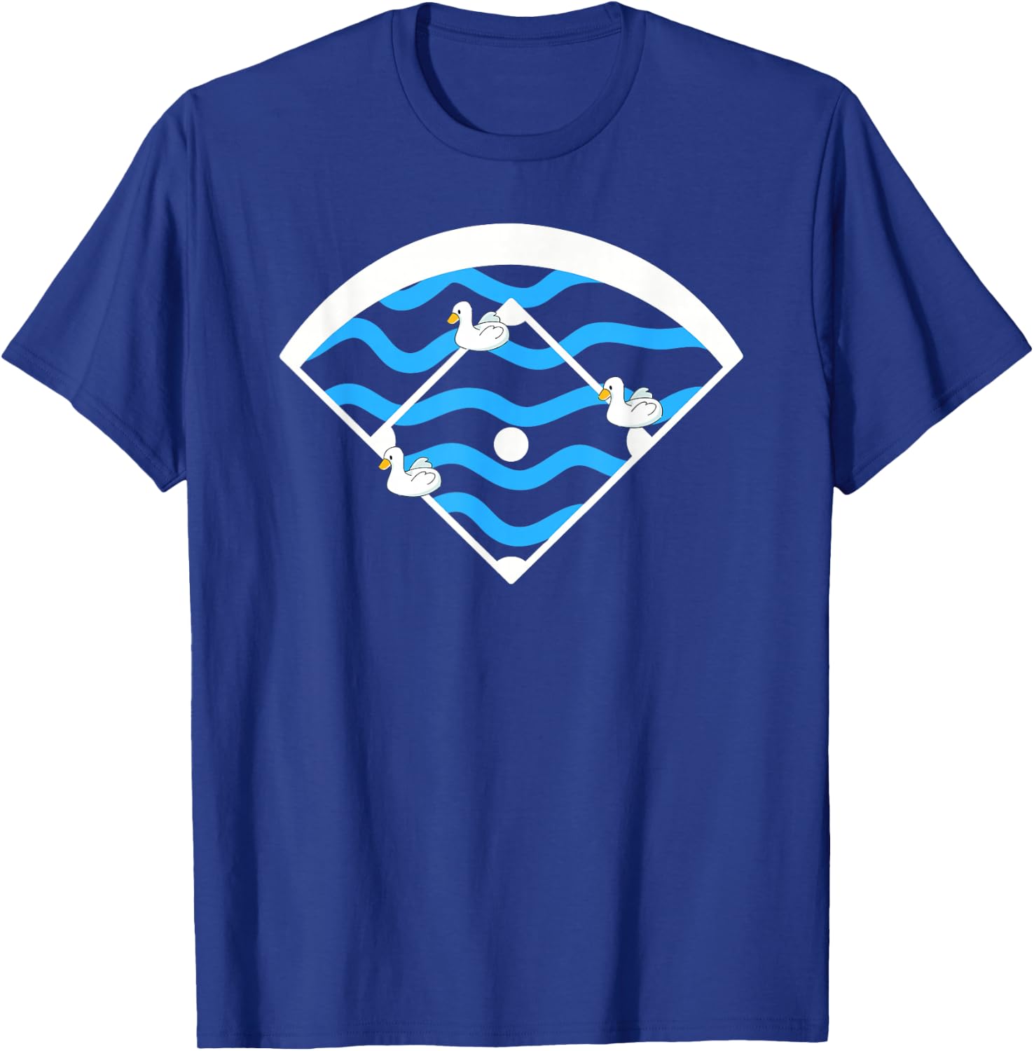 Funny Baseball Ducks On The Pond Base Ball T-Shirt - T-Shirt | Royal