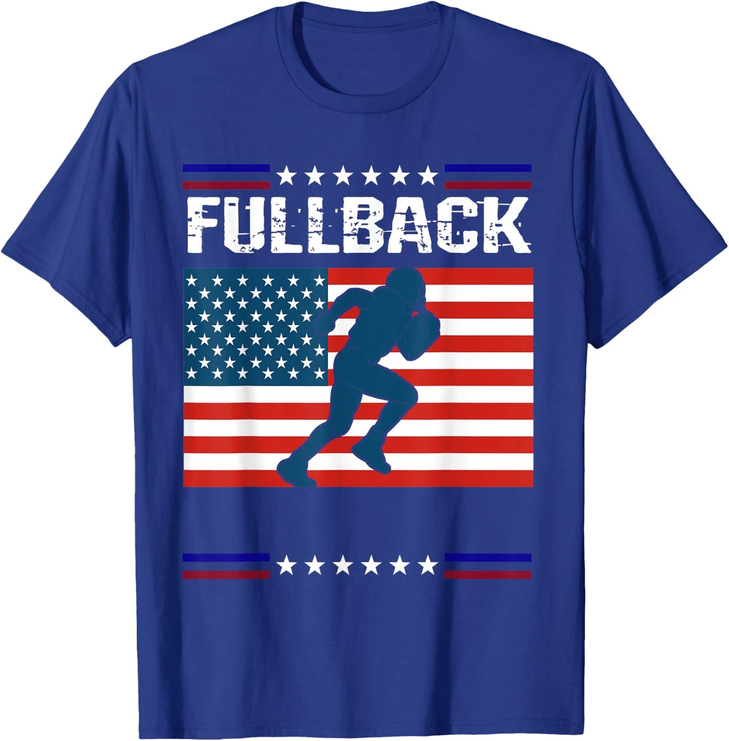 Fullback Football American Flag Patriot T-Shirt - T-Shirt | Royal
