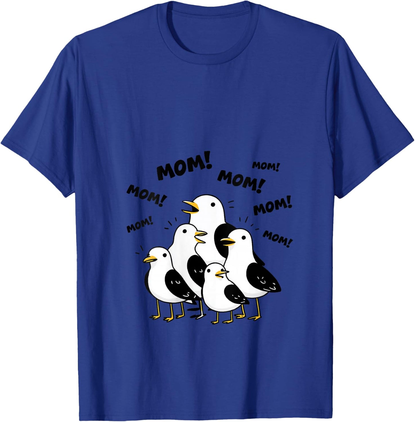 Women's Funny Mom Seagull Tired Mama Cute Mother's Day for Mom V-Neck T-Shirt - T-Shirt | Royal