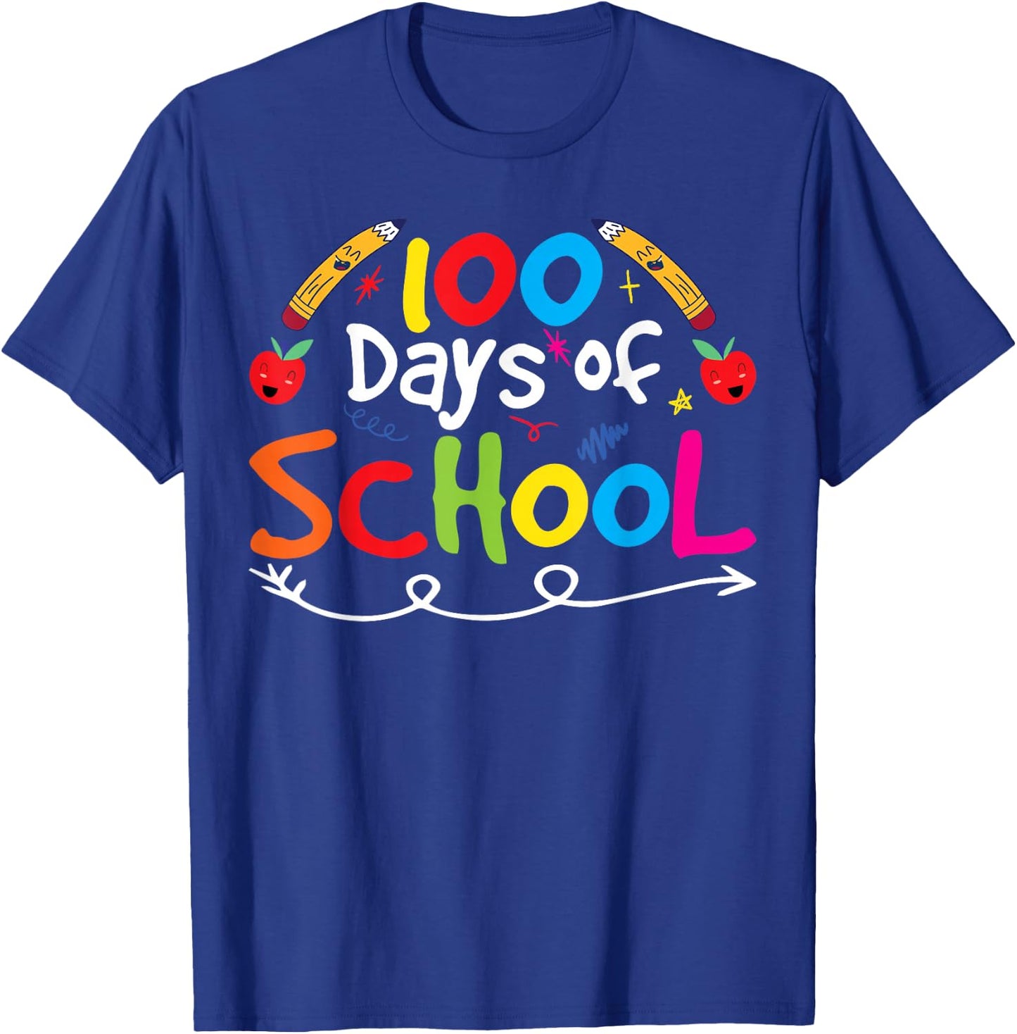 100 Days School Team Cute Sayings , black T-Shirt - T-Shirt | Royal