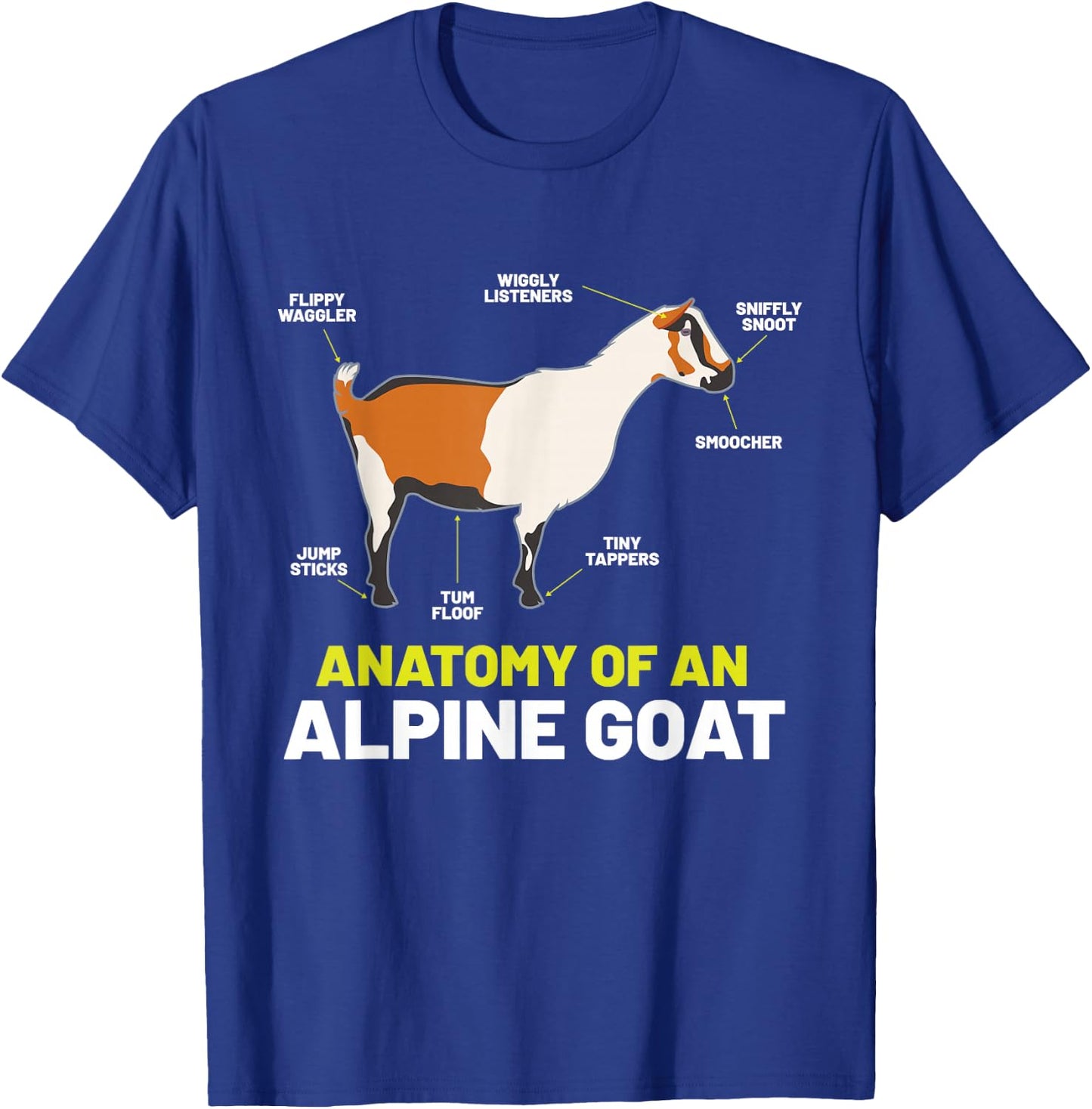 Anatomy Funny Farm Animal Humor Cute Lovers Alpine Goat T-Shirt - T-Shirt | Royal