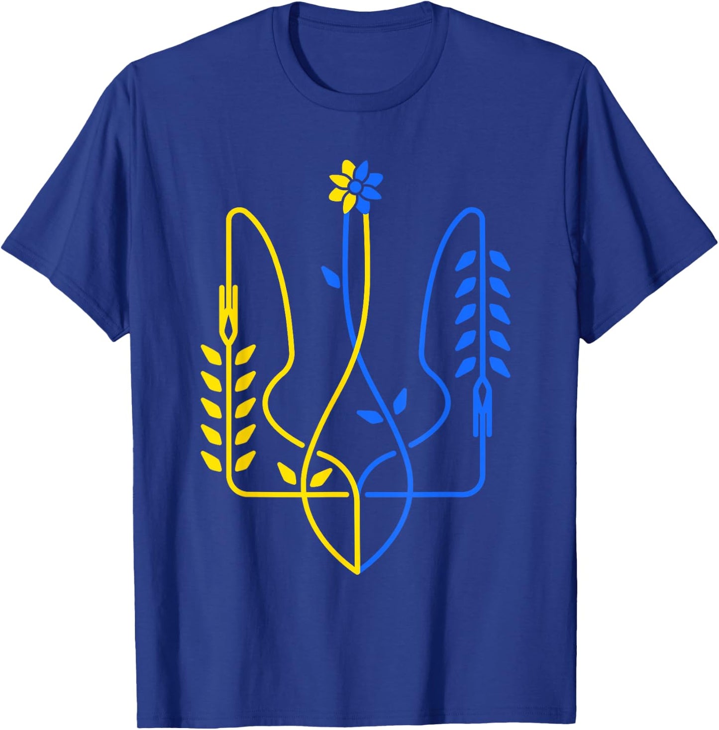 Ukrainian Flag Ukraine Gold Trident Symbol , Black, S T-Shirt - T-Shirt | Royal