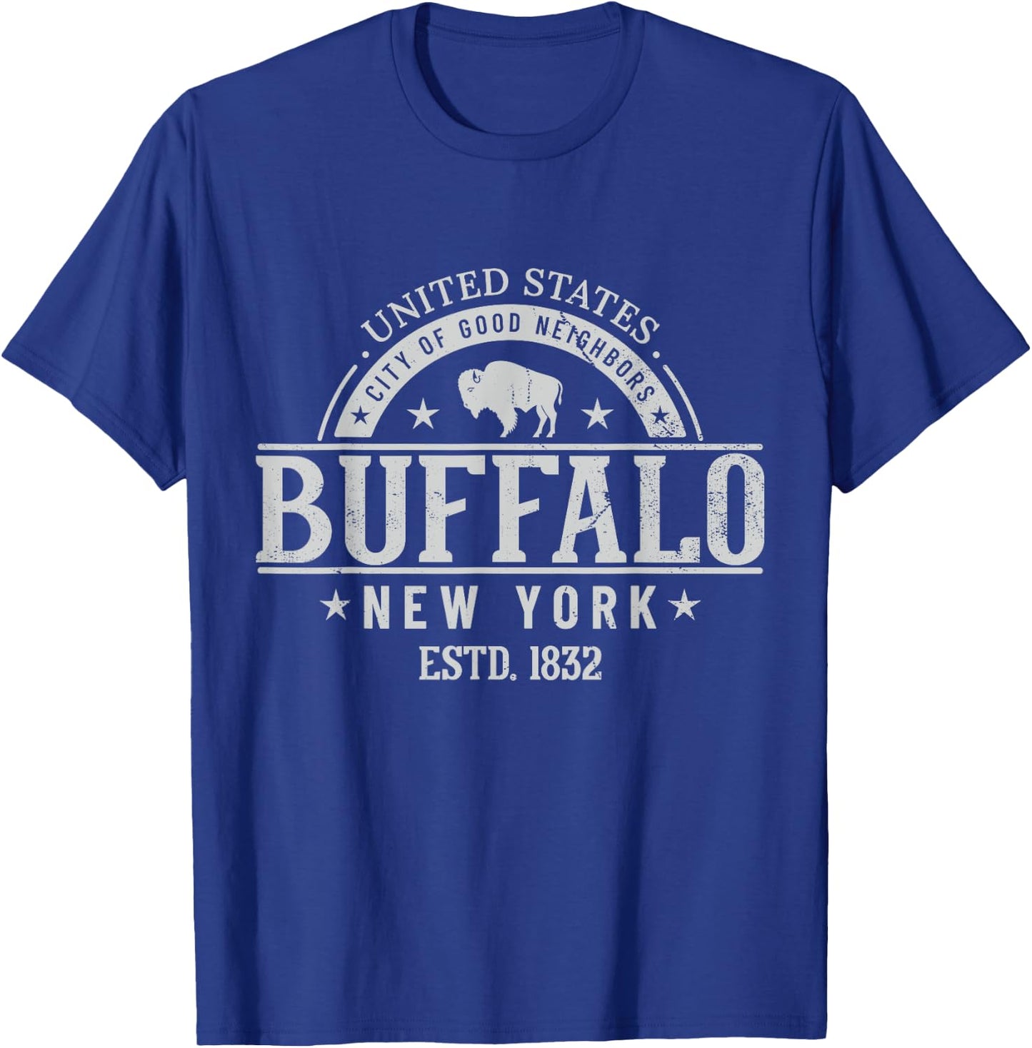 Vintage Buffalo New York The City Of Good Neighbors Est 1832 T-Shirt - T-Shirt | Royal