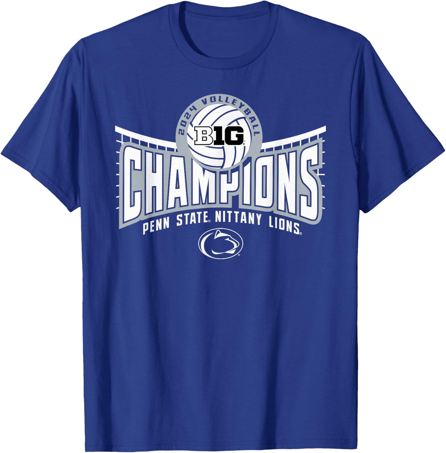 Penn State Nittany Lions Big Ten Champs 2024 W Volleyball T-Shirt - T-Shirt | Royal