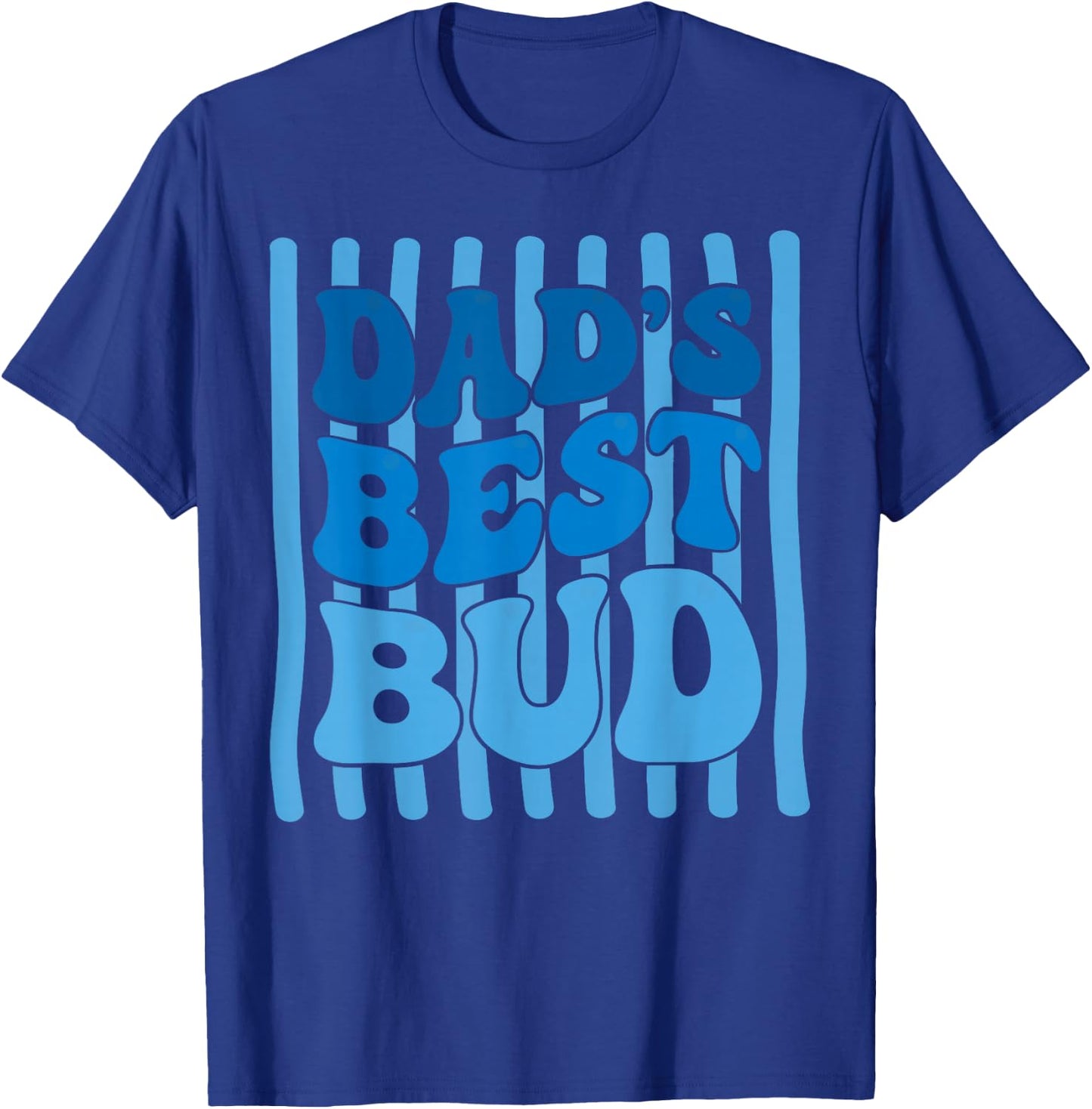 Striped Dad's Best Bud Boys Youth Kids Father's Day T-Shirt - T-Shirt | Royal