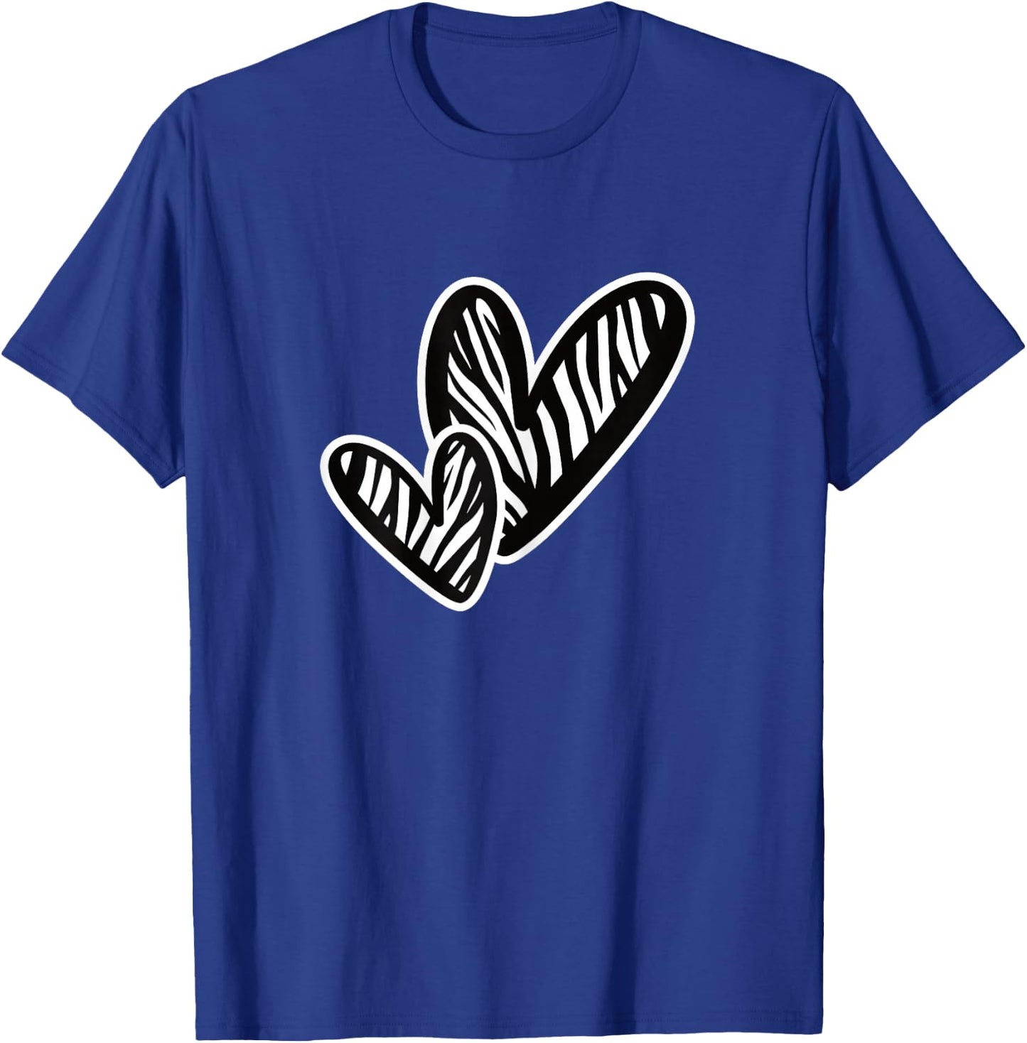 Cute Zebra Pattern Heart Love Women Girls T-Shirt - T-Shirt | Royal