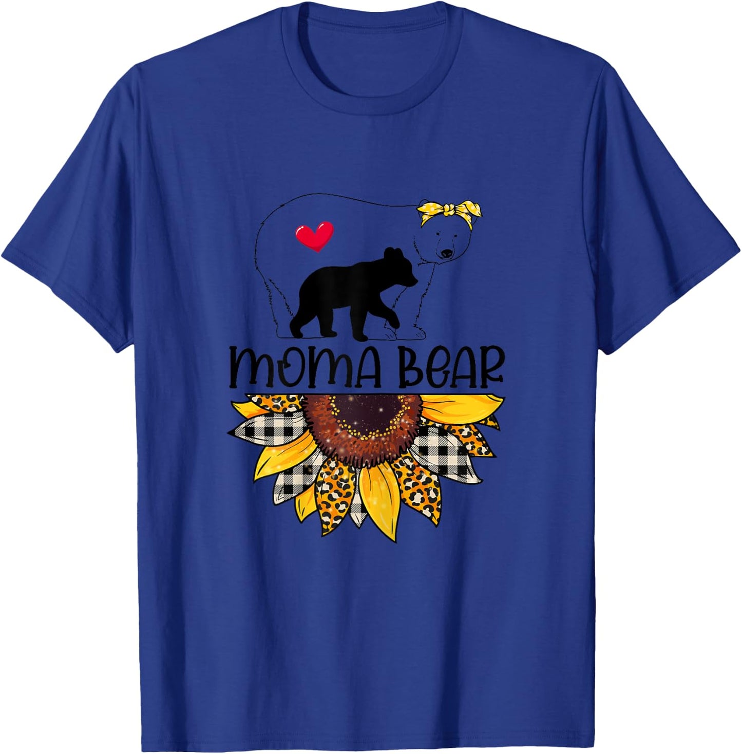 Moma Bear Sunflower Leopard Mother's Day Mom Grandma T-Shirt - T-Shirt | Royal