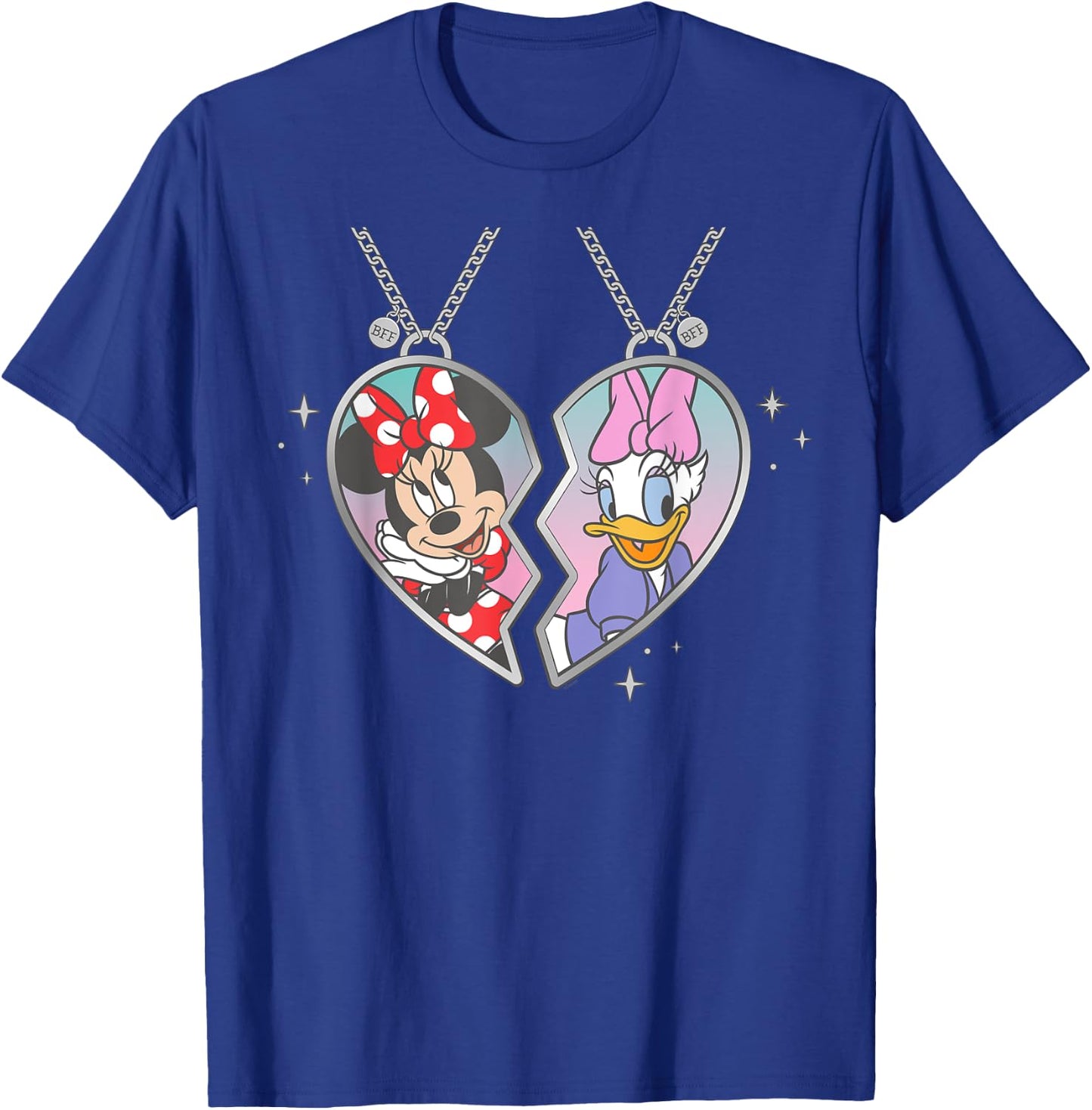 Disney Minnie and Daisy Best Friends Matching Heart Necklace T-Shirt - T-Shirt | Royal