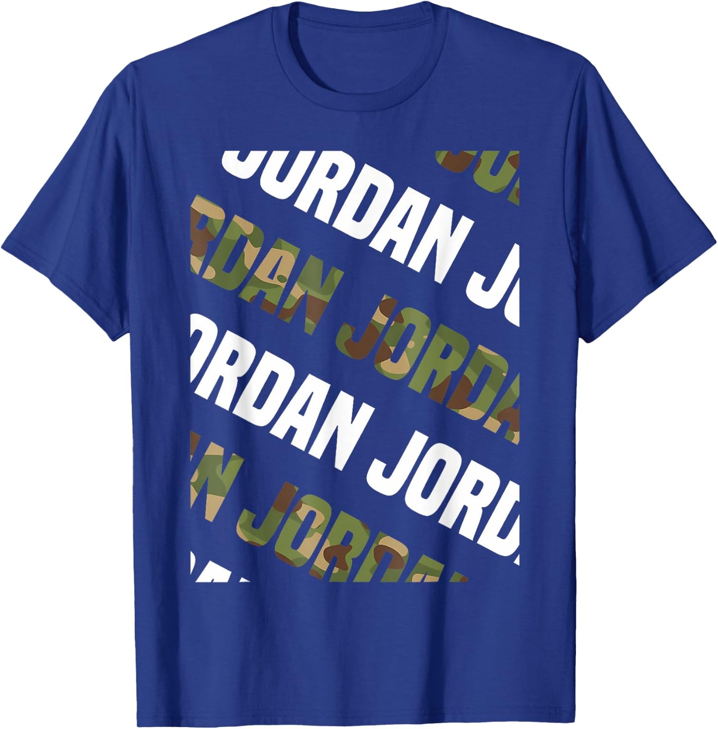 Diagonal Jordan Pattern Design Gift Green Camouflage T-Shirt - T-Shirt | Royal