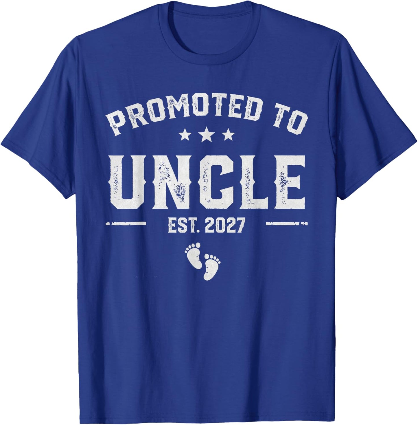 First Time Uncle Est 2027 Promoted to Uncle Est. 2027 T-Shirt - T-Shirt | Royal