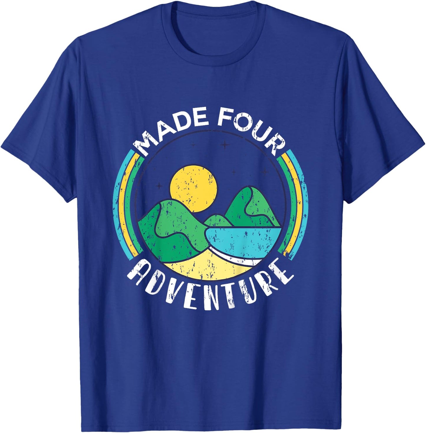 Made four adventure 4th Birthday Party camping Theme T-Shirt - T-Shirt | Royal