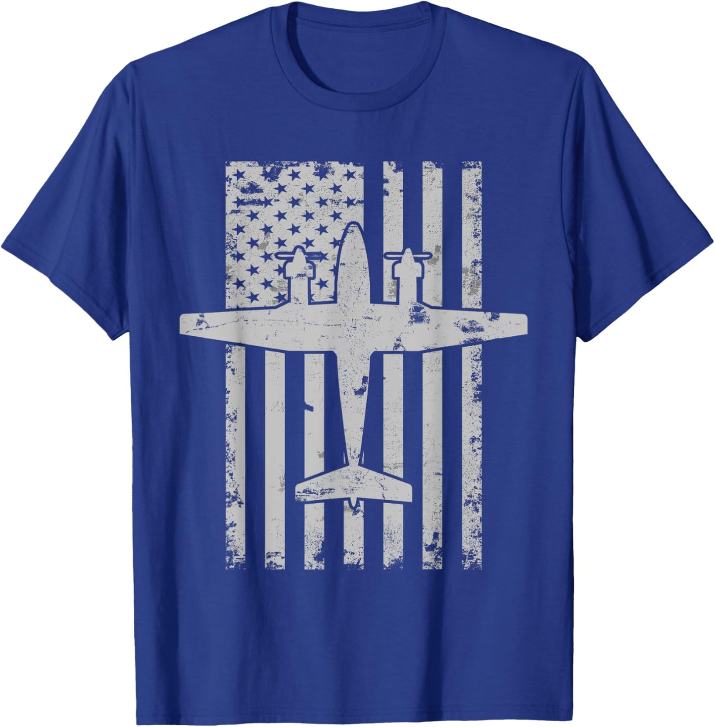 King Air B200 Twin-Engine Airplane Patriotic Pilot T-Shirt - T-Shirt | Royal