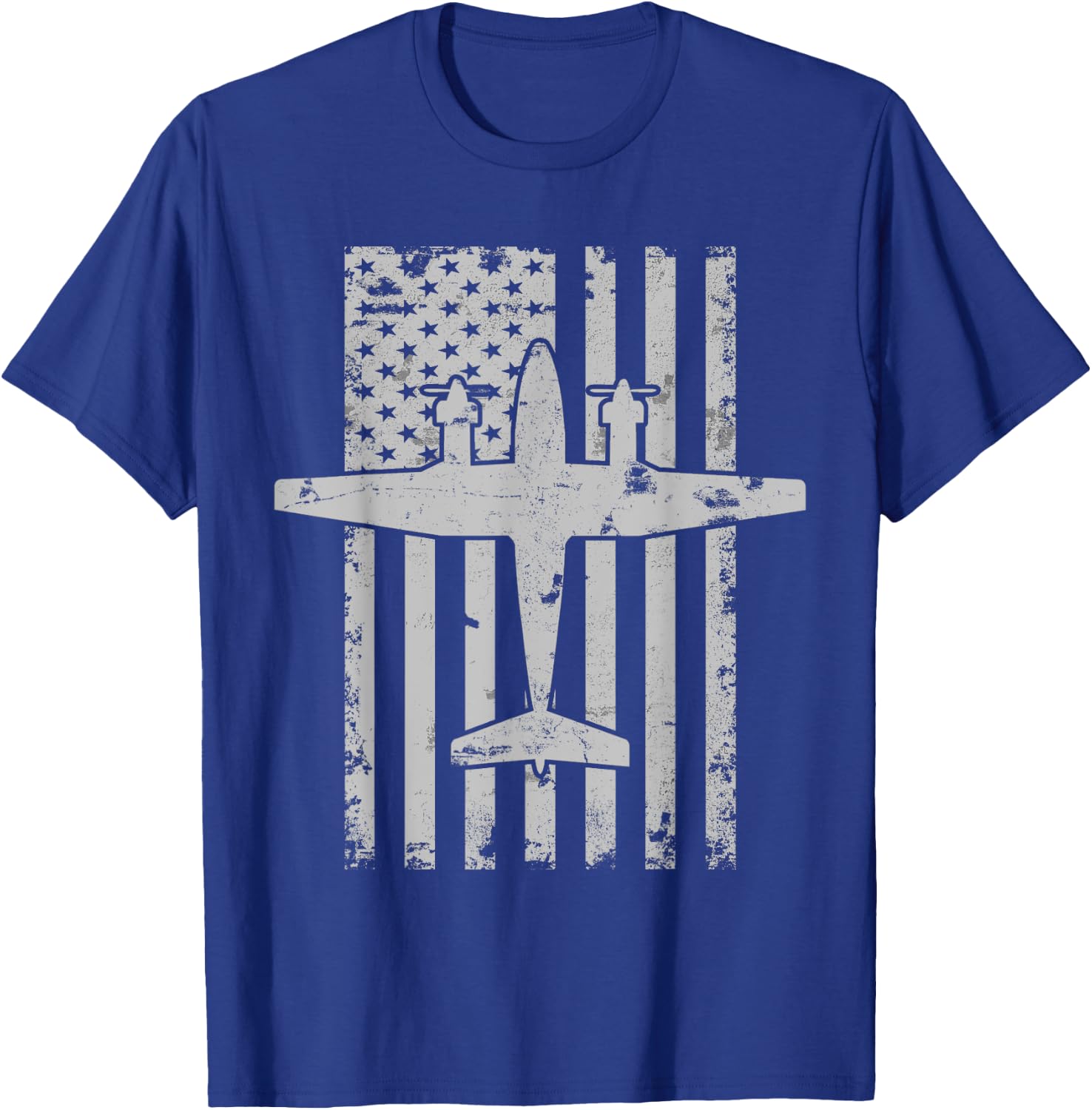 King Air B200 Twin-Engine Airplane Patriotic Pilot T-Shirt - T-Shirt | Royal