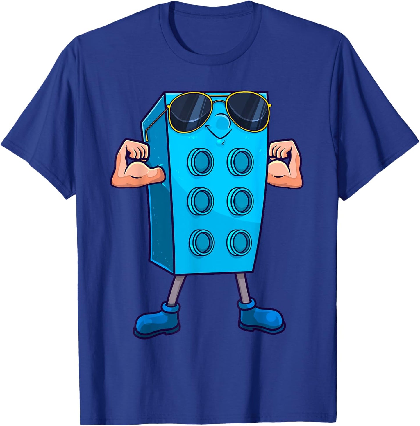 Brick Builder Master Building Blocks Birthday Funny Kids Boy T-Shirt - T-Shirt | Royal