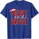 Merry and Bright Buffalo Plaid Red Santa Hat Christmas Xmas T-Shirt - T-Shirt | Royal