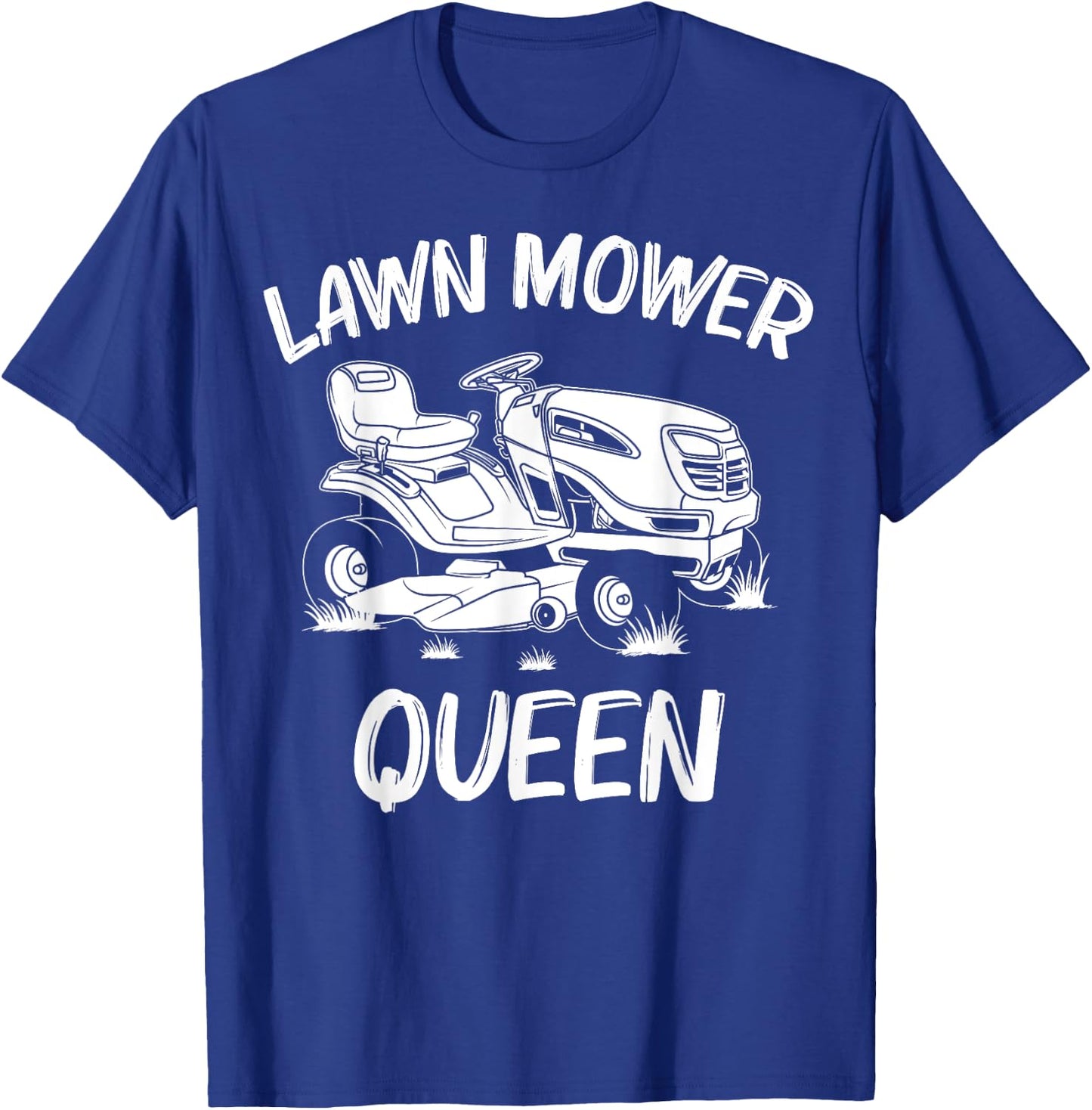 Funny Lawn Mowing Gift Women Mom Lawn Mower Farm Gardening T-Shirt - T-Shirt | Royal