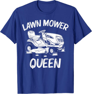 Funny Lawn Mowing Gift Women Mom Lawn Mower Farm Gardening T-Shirt - T-Shirt | Royal