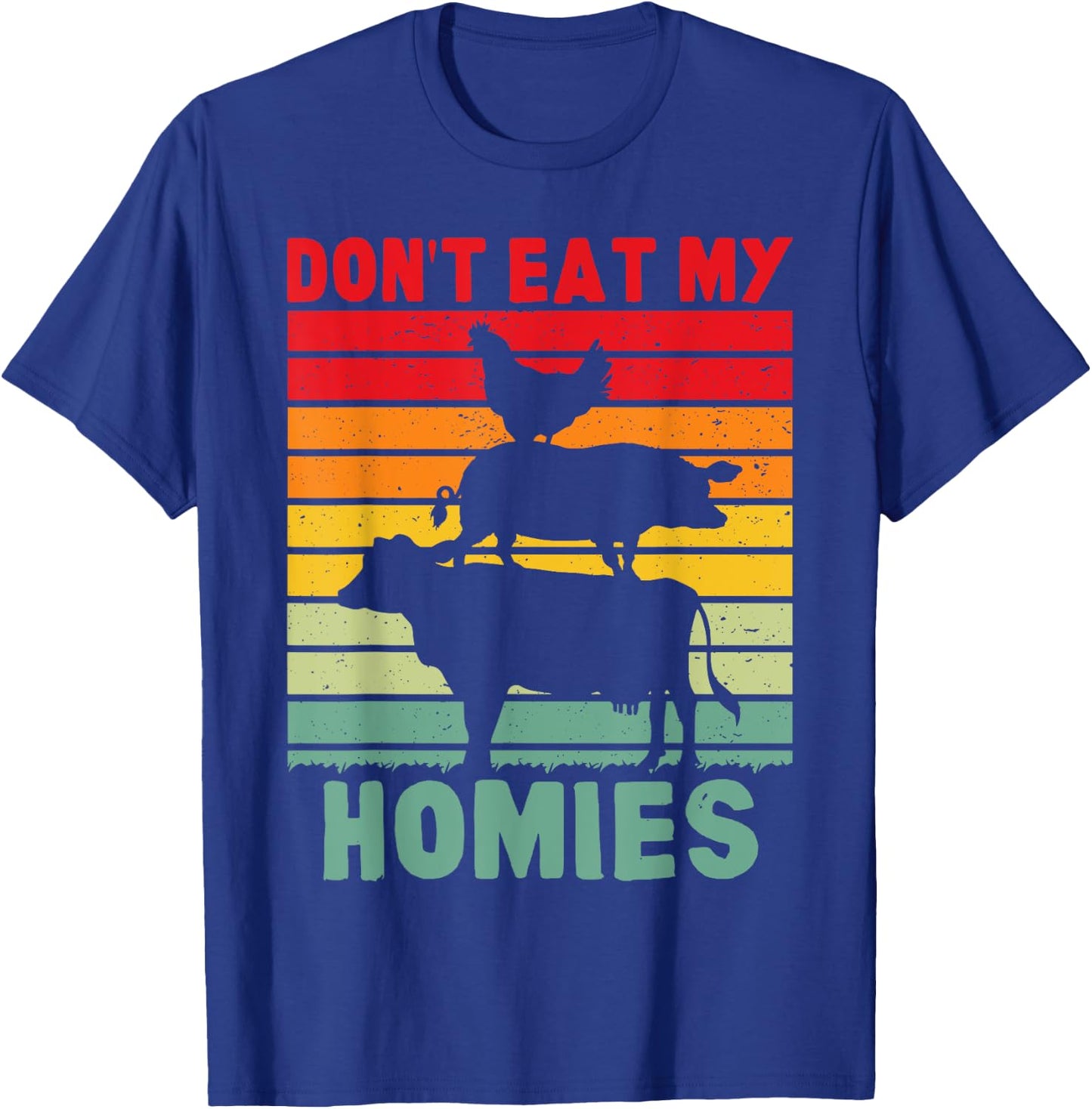 Vegan Anti Meat Farm Animals Vintage Cooking Men & T-Shirt - T-Shirt | Royal