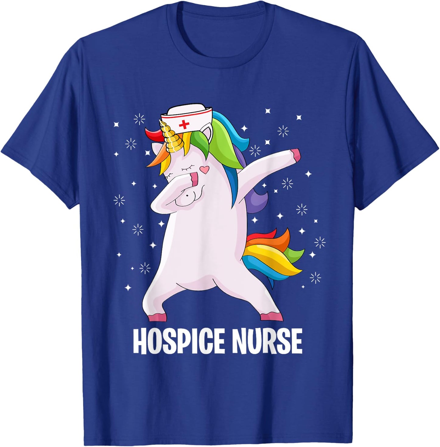 Funny Dabbing Unicorn Hospice Nurse Palliative Nursing T-Shirt - T-Shirt | Royal