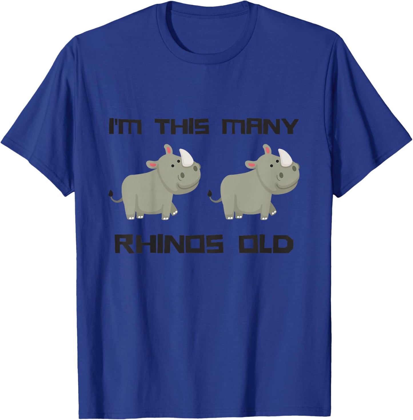 Kids I'm This Many Rhinos Old - Rhino 2nd Birthday 2 Years Old T-Shirt - T-Shirt | Royal