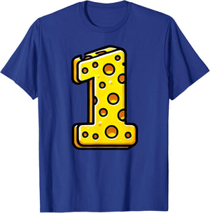 Happy 1st Birthday Cheese Number Boys Girls Kids T-Shirt - T-Shirt | Royal