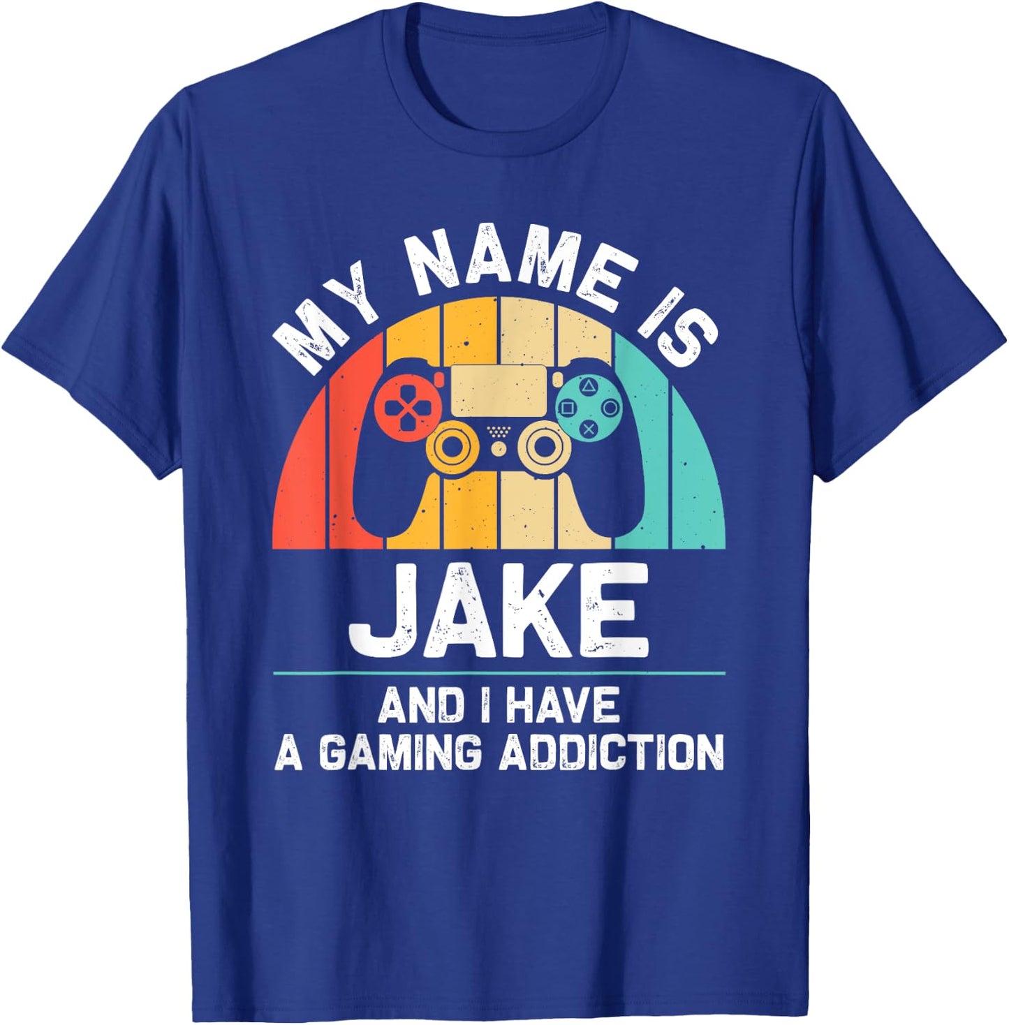 JAKE Gift Name Personalized Funny Gaming Geek Birthday T-Shirt - T-Shirt | Royal